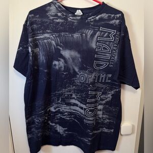 Vtg Destination Tee Maid Of The Mist Tour Boat Niagara Falls Blue T Shirt Sz XL